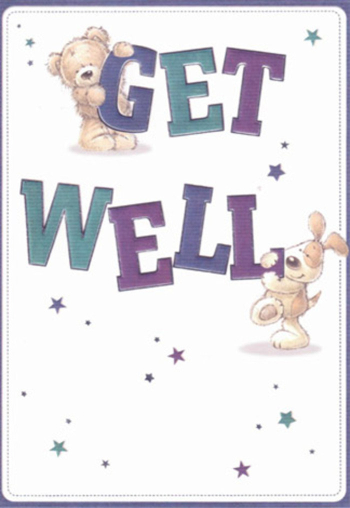 A celebration of encouragement and gentle support, this get well card glows with the community spirit familiar to Somers Town locals. The illustration features a plush bear and a velvety-eared puppy, both rendered with endearing attention to tactile details-the bear's fuzzy brown fur and the puppy's floppy ears radiate comfort and approachability. Around them, playful stars glide and dance, their purple and aqua hues echoing the confident, oversized typography of 'Get Well,' reassuring and cheerful on a bright white backdrop. The artist's brush lightly imbues each character with life, offering an almost touchable softness reminiscent of the thoughtful floral arrangements crafted by Florist Somers Town for neighbours along Ossulston Street or beside St Pancras Gardens. This card feels as if it could be nestled alongside a bouquet-a small but mighty gesture to lift spirits and bring warmth to a loved one in recovery. The mood throughout is light and buoyant, its message of care as clear and heartfelt as a favourite local florist's note, ready to brighten the day of anyone in Somers Town.